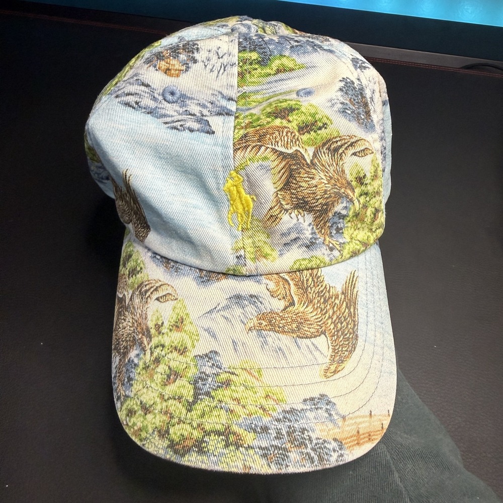 Polo Ralph Lauren Hat Cap Strap Back One Size Multicolor Denim Duck Print Mens